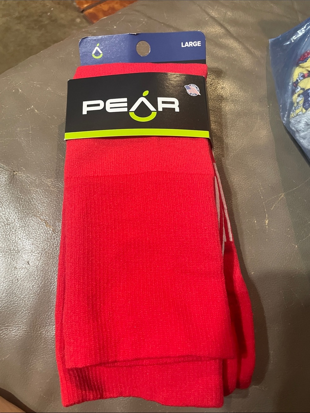 Men's Red Athletic Crew Socks - Large
